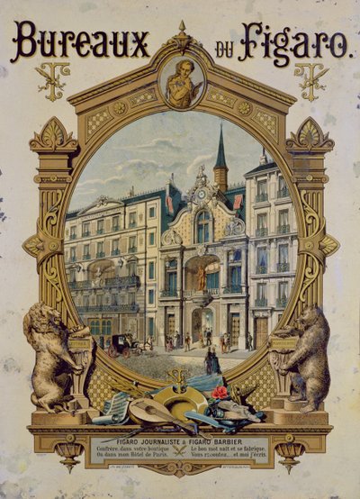 Poster zur Werbung für die Pariser Zeitung Le Figaro, ca. 1880 von Gustave Grimoin